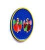 Mdf Blue Colour Handpainted Dancing Lady Wall Hanging Round Plate