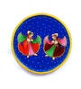 Mdf Blue Colour Handpainted Dancing Lady Wall Hanging Round Plate