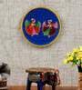 Mdf Blue Colour Handpainted Dancing Lady Wall Hanging Round Plate