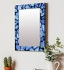MDF Rectangle Wall Mirror in Blue colour