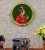 Mdf Green Colour Handpainted King Wall Hanging Round Plate