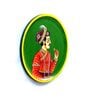 Mdf Green Colour Handpainted King Wall Hanging Round Plate