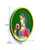 Mdf Green Colour Handpainted Queen Wall Hanging Round Plate