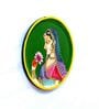 Mdf Green Colour Handpainted Queen Wall Hanging Round Plate
