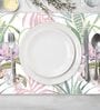 Caleb (12x15) White & Green MDF (Set of 4) Placemat