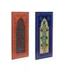 Red And Yellow Mdf Handpainted Rectangle Decorative Wall Hanging Frame Set Of 2
