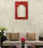 Mdf Handpainted Rectangle Red Colour Frame