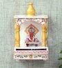 Brown MDF & Wood Wall Mounted Mandir Without Door