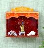 Brown MDF & Wood Wall Mounted Mandir Without Door