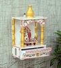 Brown MDF & Wood Wall Mounted Mandir Without Door
