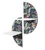 MDF Jungle print Semi Circular Wall Shelf with White Plates