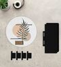 MDF Minimal Illustration Art Circular Wall Shelf With Black Plates