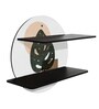 MDF Minimal Illustration Art Circular Wall Shelf With Black Plates
