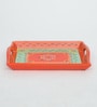 MDF Orange Serving Tray Set-Hand-Painted For Kitchen/Table & Home (Set Of 3 Trays)