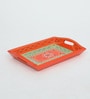 MDF Orange Serving Tray Set-Hand-Painted For Kitchen/Table & Home (Set Of 3 Trays)