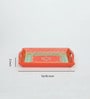 MDF Orange Serving Tray Set-Hand-Painted For Kitchen/Table & Home (Set Of 3 Trays)