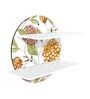 MDF Printed Contrast Floral Collection Circular Wall Shelf With White Plates