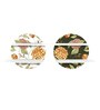 MDF Printed Contrast Floral Collection Circular Wall Shelf With White Plates