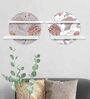 MDF Printed Muted Colored Circular Wall Shelf With White Plates