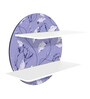 MDF Purple Printed Floral Collection Circular Wall Shelf with White Plates