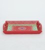 MDF Red Serving Tray Set-Hand-Painted For Kitchen/Table & Home (Set Of 3 Trays)