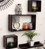 MDF Wood Wall Shelf in  Brown Colour 