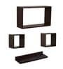 MDF Wood Wall Shelf in  Brown Colour 