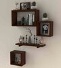 MDF Wood Wall Shelf in  Brown Colour