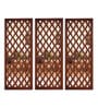 Mdf Wooden Panel With Mirror Set Of 3 In Brown