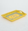 MDF Yellow Serving Tray Set-Hand-Painted For Kitchen/Table & Home (Set Of 3 Trays)