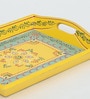 MDF Yellow Serving Tray Set-Hand-Painted For Kitchen/Table & Home (Set Of 3 Trays)