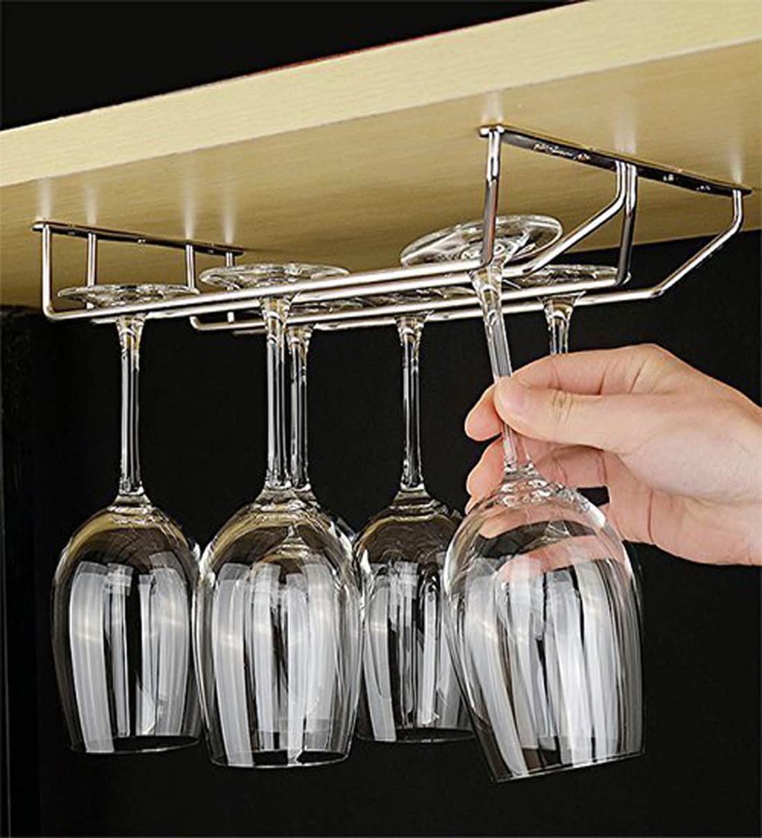 Buy Meded Double Line Wine Glass Upside Down Kitchen Shelf Online Kitchen Shelves Kitchen