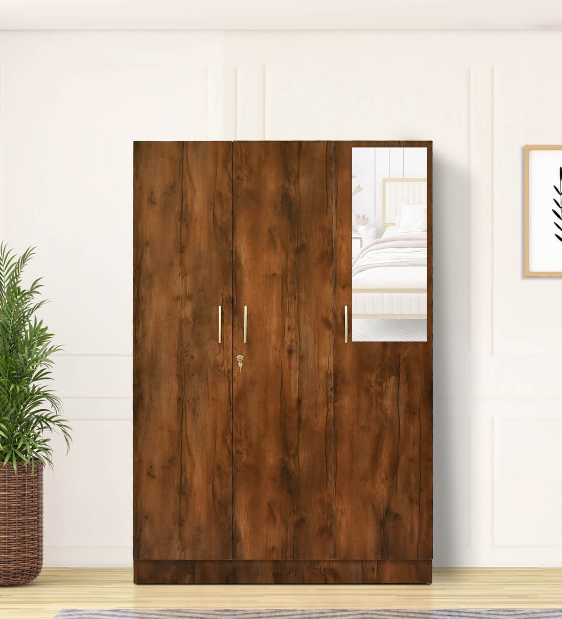 Pepperfry 3 door deals wardrobe