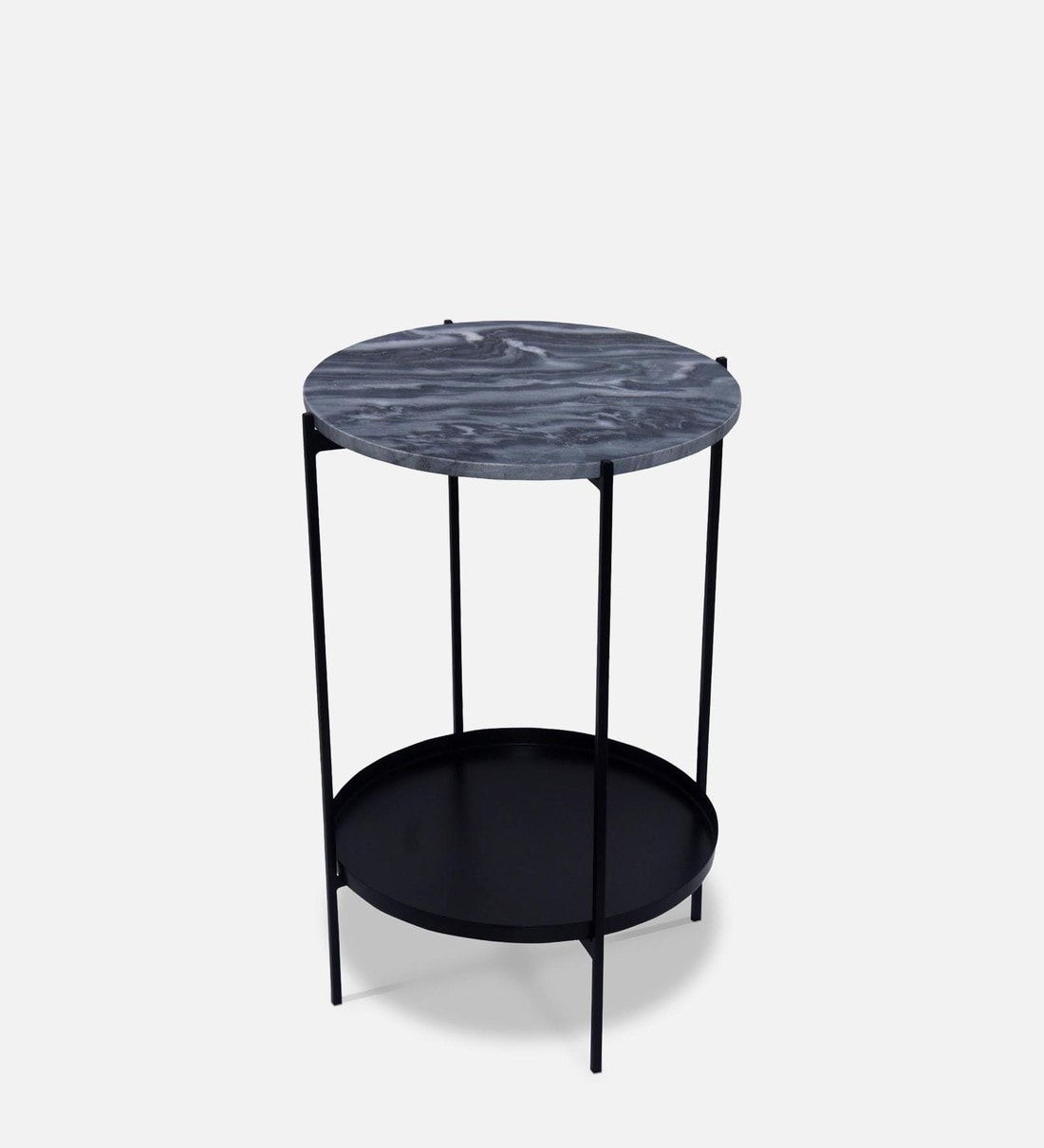 Buy Meghan End Table with Grey Marble Top & Black Base at 22 OFF by