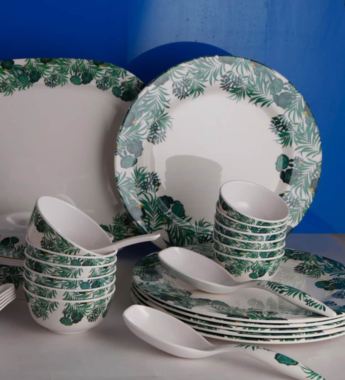 Buy Panma Green Melamine Dinner Set 21 Pieces By St Stehlen Online