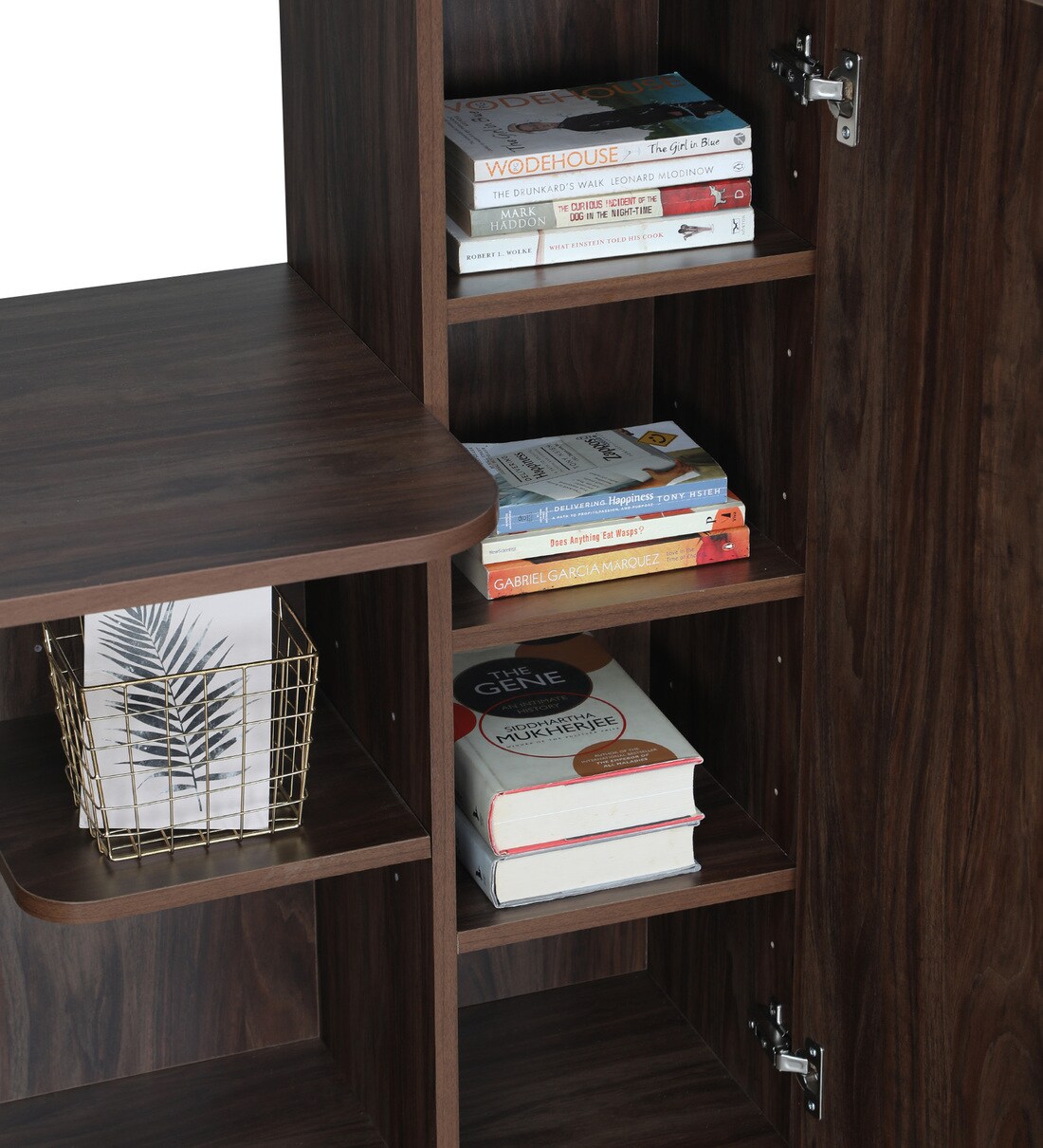 Buy Melania Study Table in Natural Walnut Colour CasaCraft By