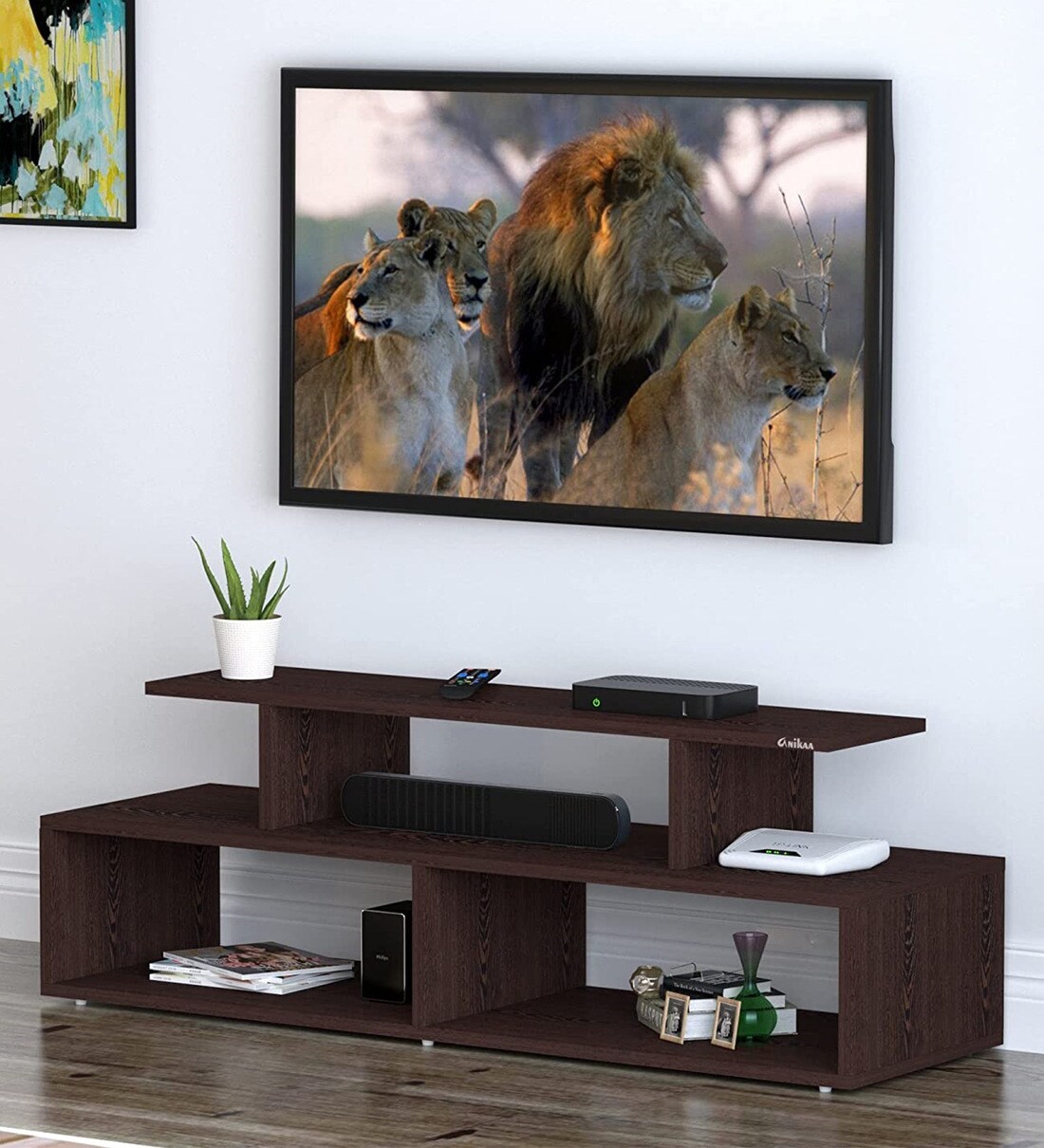 Buy Melina TV Unit in Wenge Finish for TVs up to 65\ Online TV Units