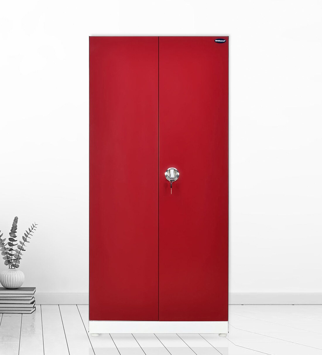 Buy Mercury 2 Door Almirah In Cherry Red & White Color By Nilkamal