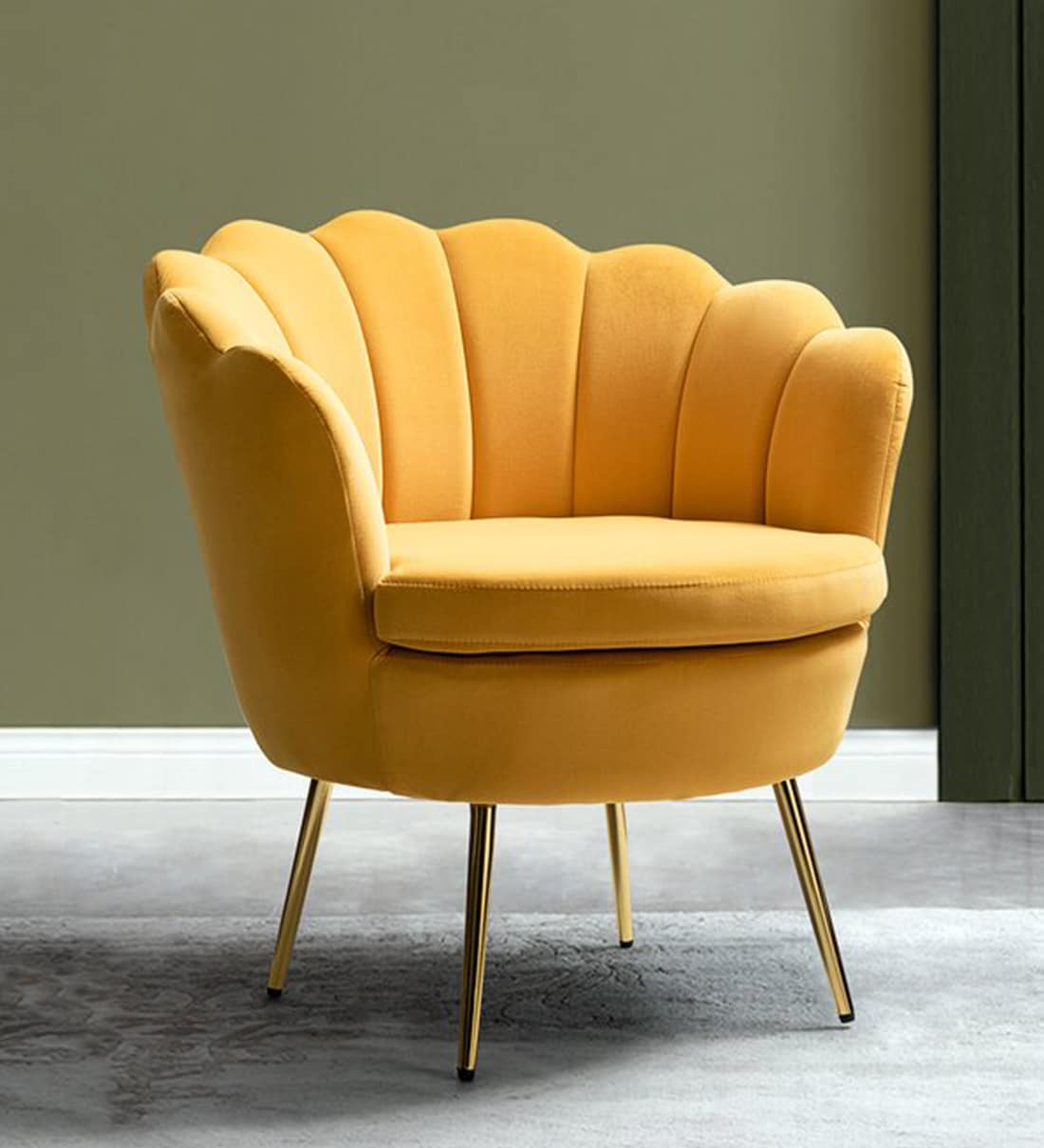 Buy Mesa Barrel Chair In Yellow Colour at 36% OFF by Adorn Homez ...