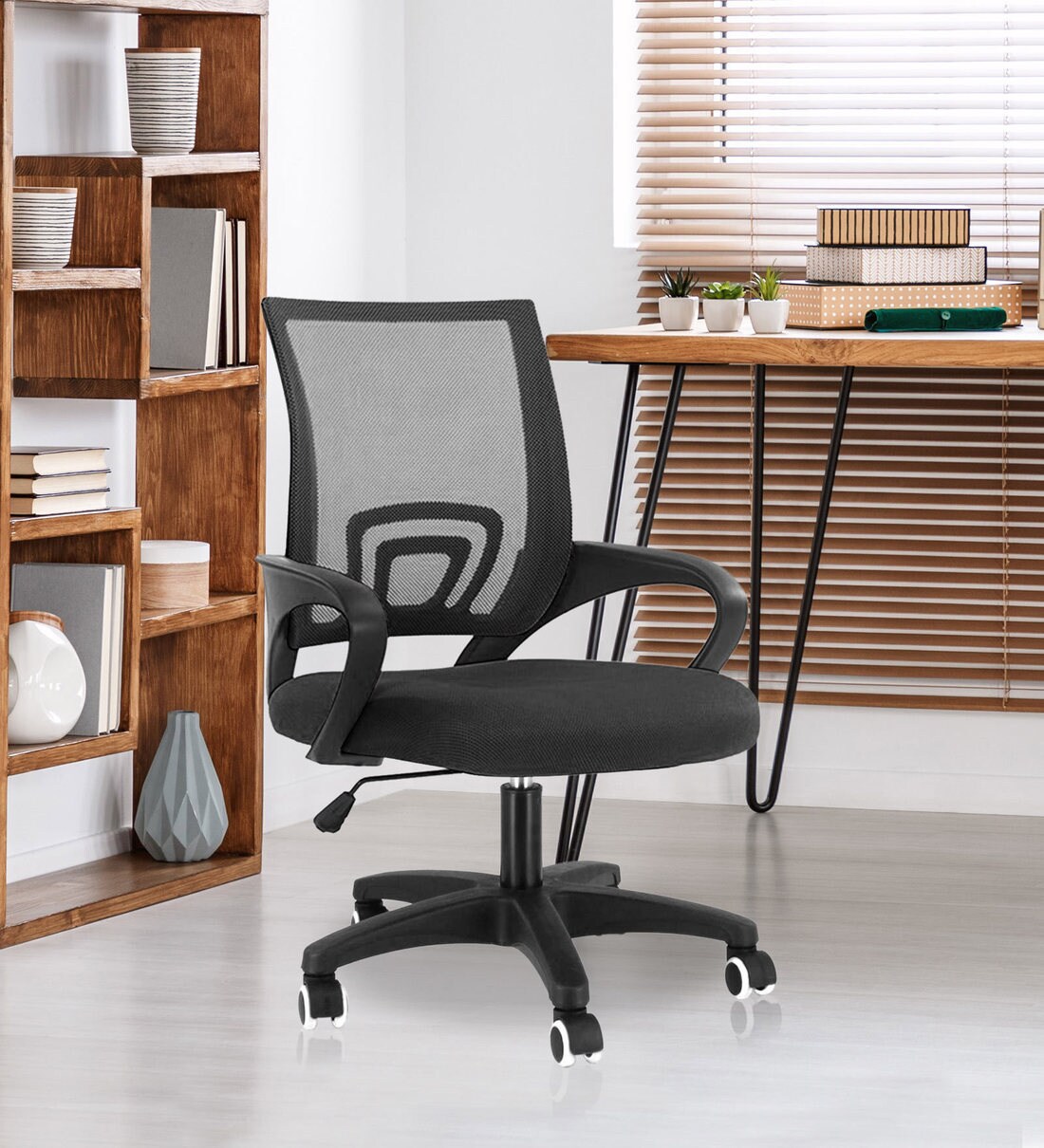 Buy Mesh Revolving Chair in Grey colour by Furniturstation Online Low
