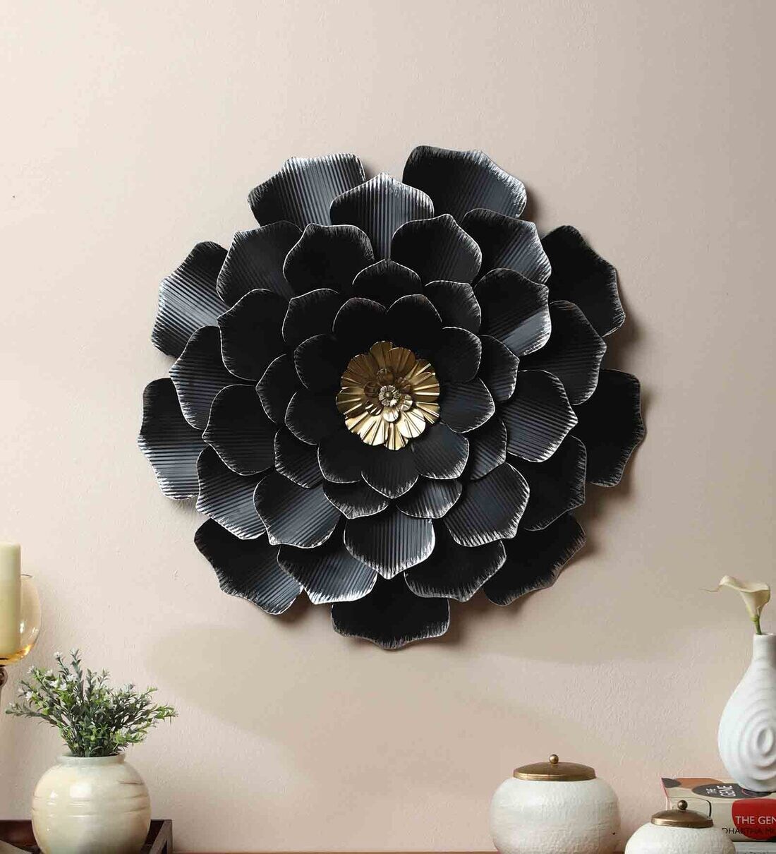 Buy Iron Decorative Leaf Wall Art In Black Online Floral Metal Art