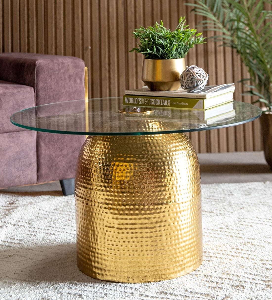 Shiny gold store coffee table