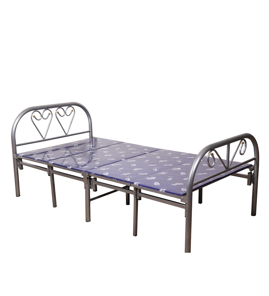 Buy Metal Folding Bed in Purple Colour by Eros Online Folding Beds