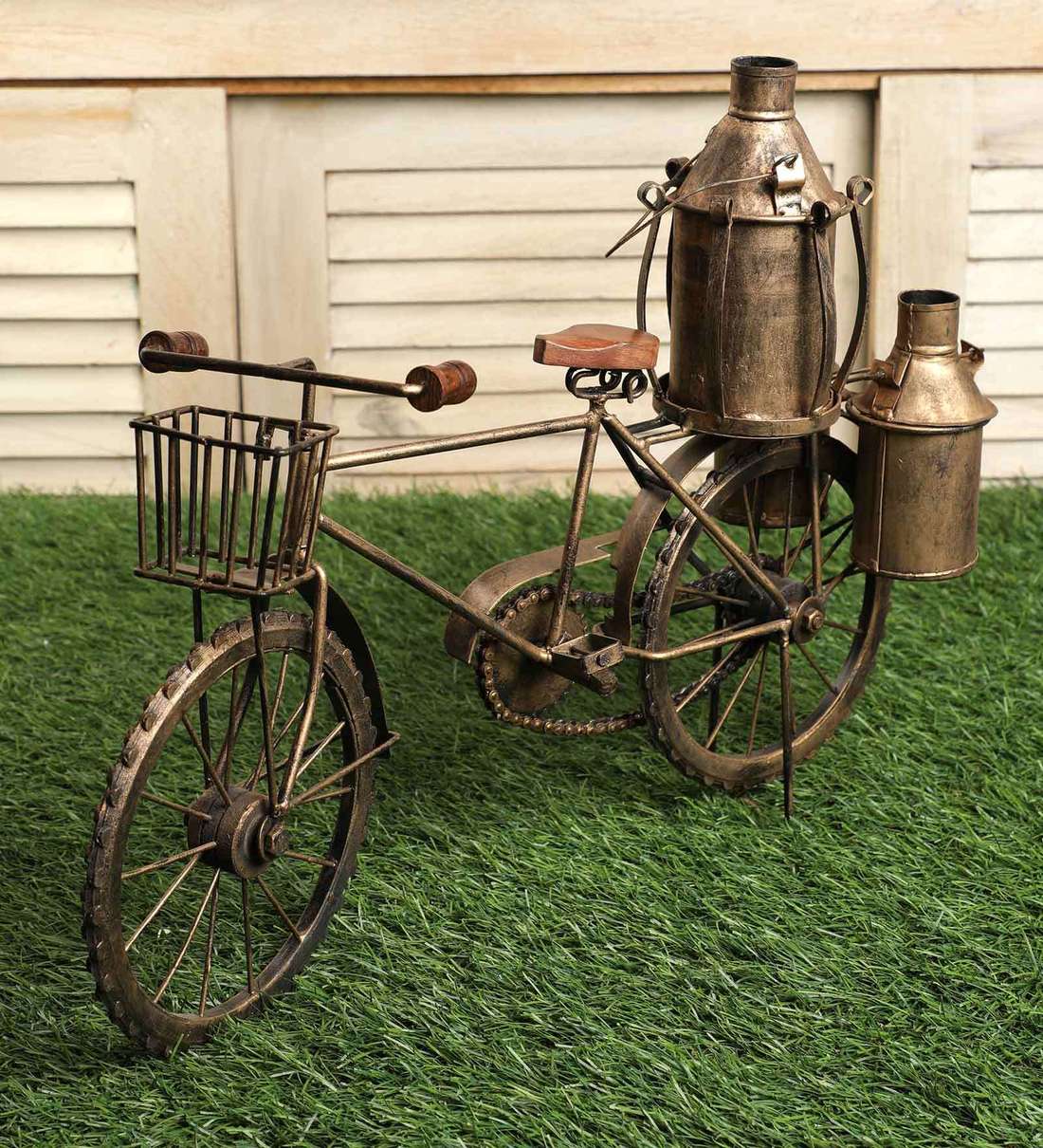 buy metal indian milkman cycle decorative showpiece by anantaran online transport decor table decor home decor pepperfry product