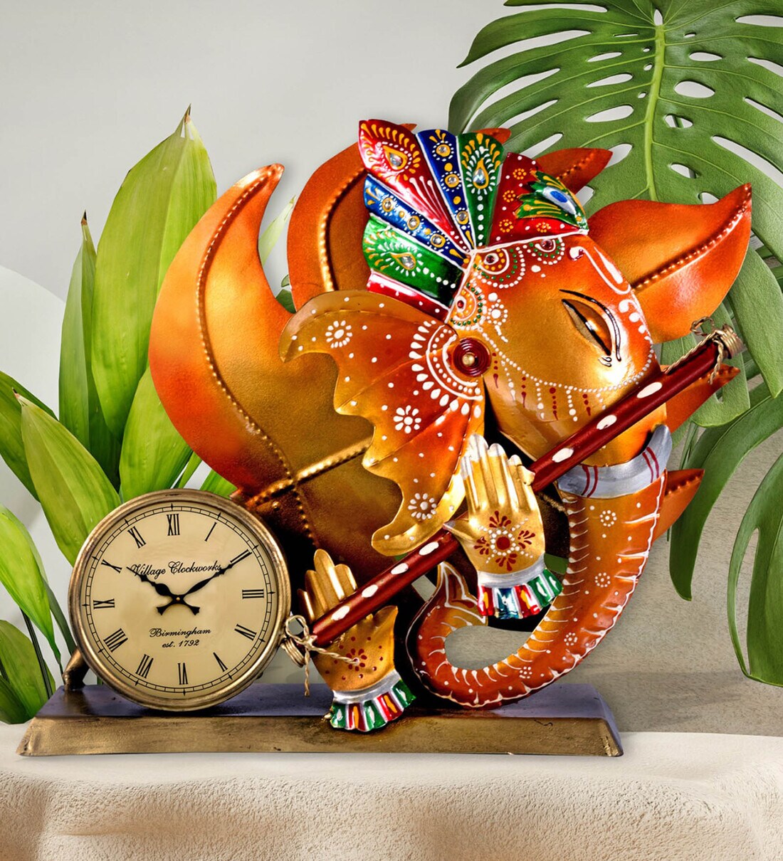Buy Metal Lord Ganesha Ji with Wall Clock BY Craftowl at 61 OFF by
