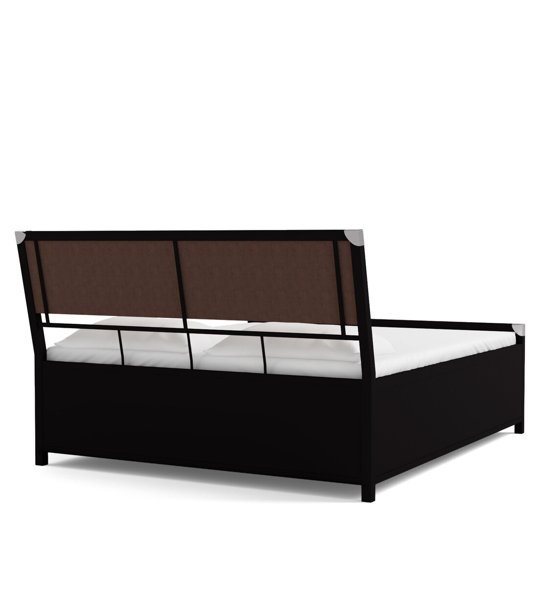 Buy Metal Queen Size Bed with Storage in Black Finish by Diamond