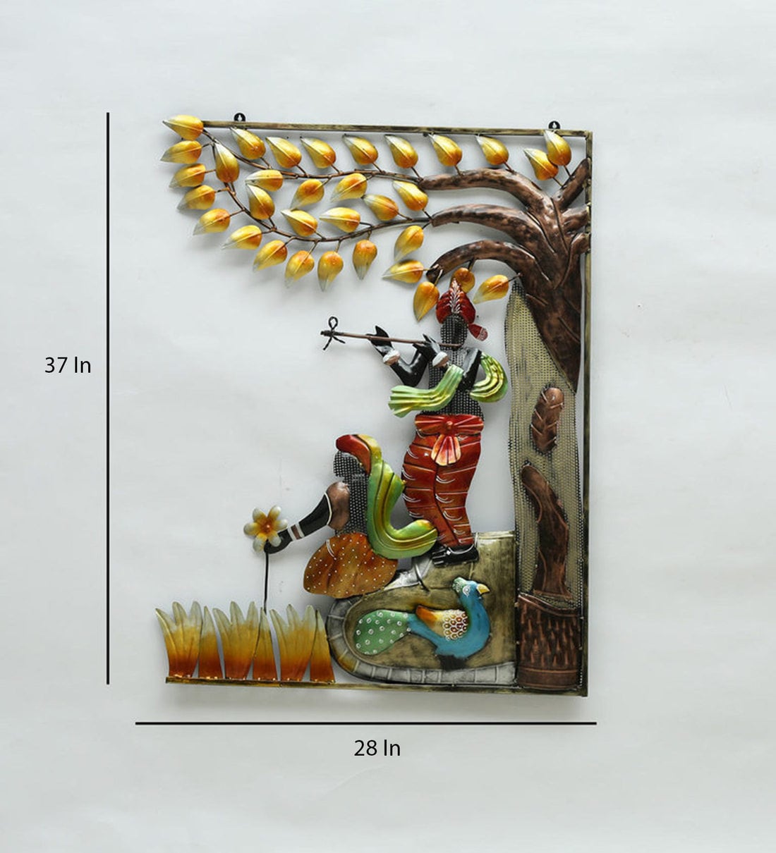 ECraftIndia Lord Krishna Schlüsselhalter – Schmiedeeisen, Handgemacht, 25 Cm – Als Dekoration & Schlüsselaufbewahrung