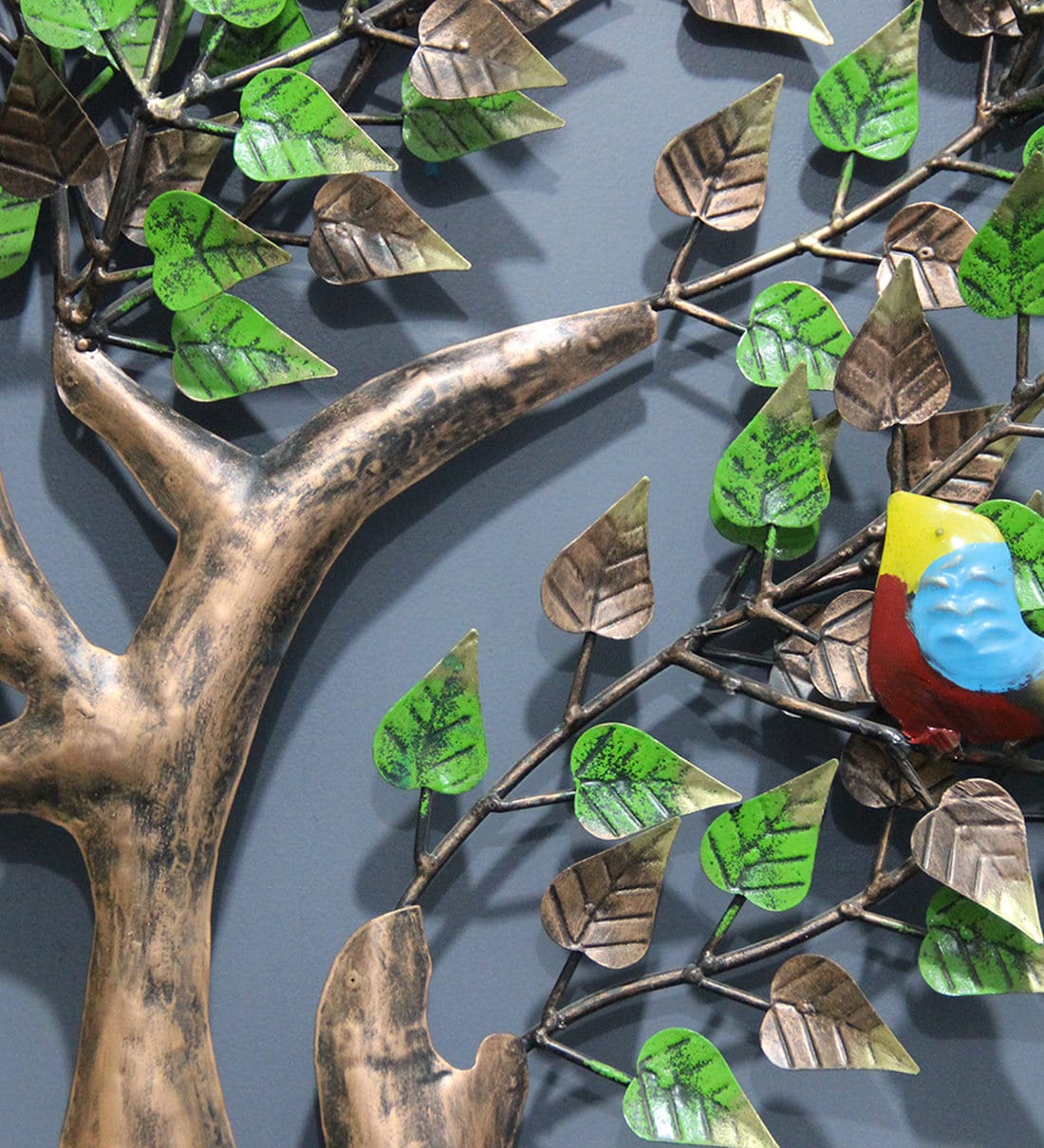 Buy Iron Decorative Tree Wall Art In Green By Malik Design Online