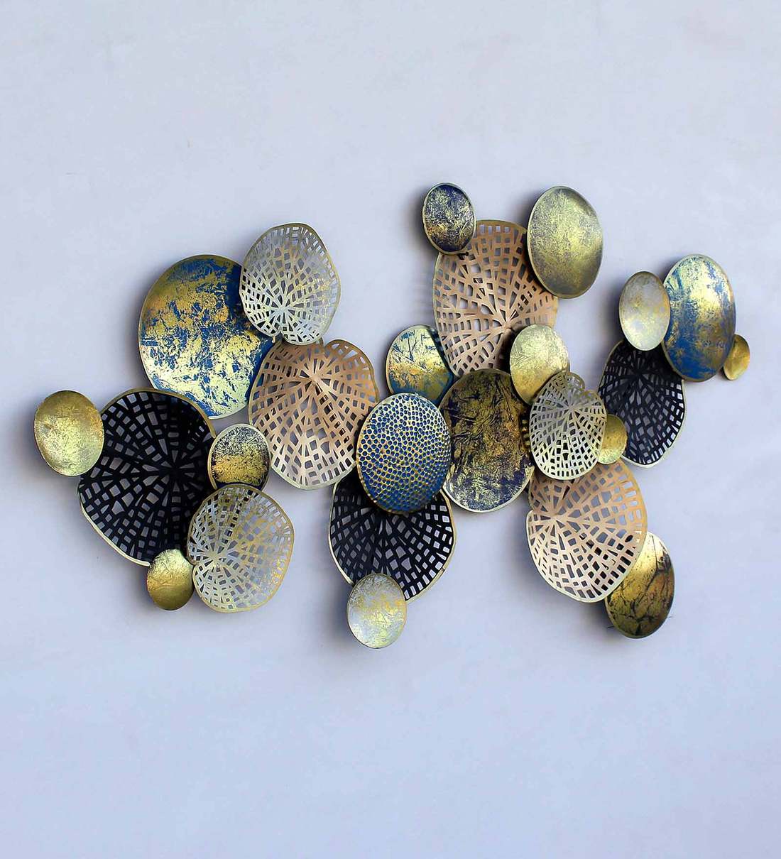 Buy Iron Wall Art In Blue By Craftter Online Abstract Metal Art