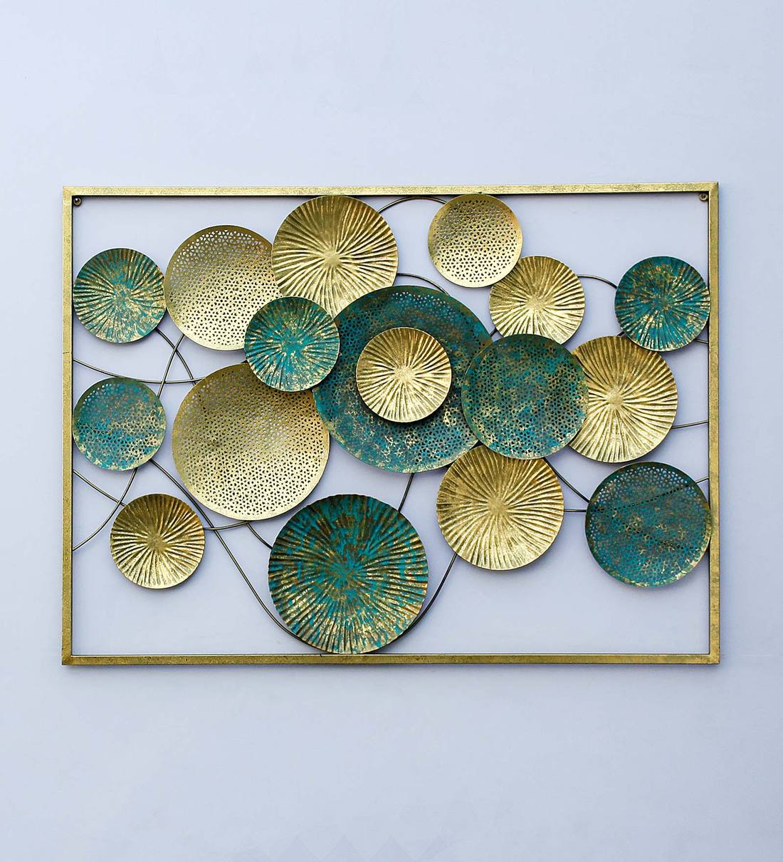 Buy Iron Abstract Wall Art In Green By Craftter Online Abstract Metal